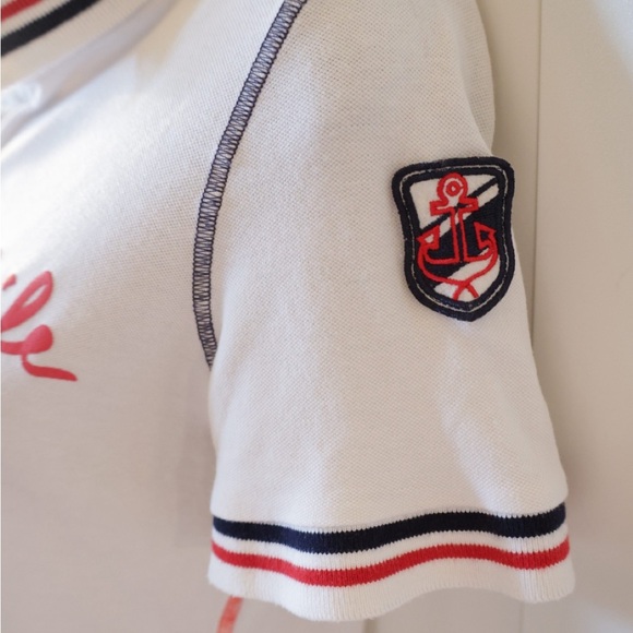 White Polo Shirt with Red Sea Life Embroidery - Picture 6 of 8